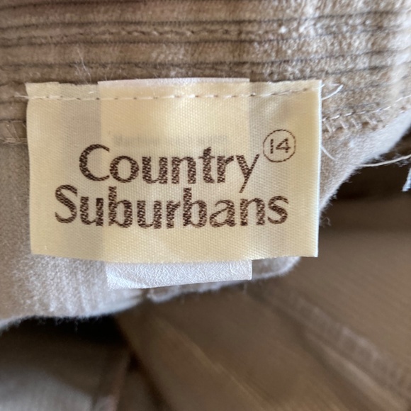 VINTAGE Country Suburbans Corduroy Culottes Cropped Wide Leg Trousers Sz S - Picture 7 of 9